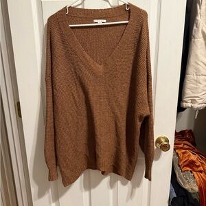 American Eagle Outfitters Tan V-Neck Sweater
